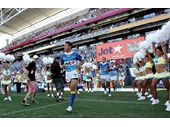 89 - Scott Prince leads the Gold Coast Titans onto the field