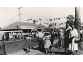 83 - Crowds celebrate the extension of the tram line from Holland Park to Mount Gravatt in 1951